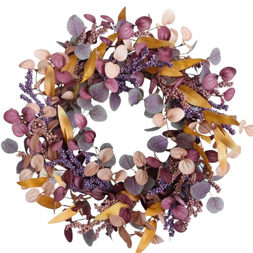 Bibelot 22" Artificial Fall Wreaths for Front Door Autumn Wreath