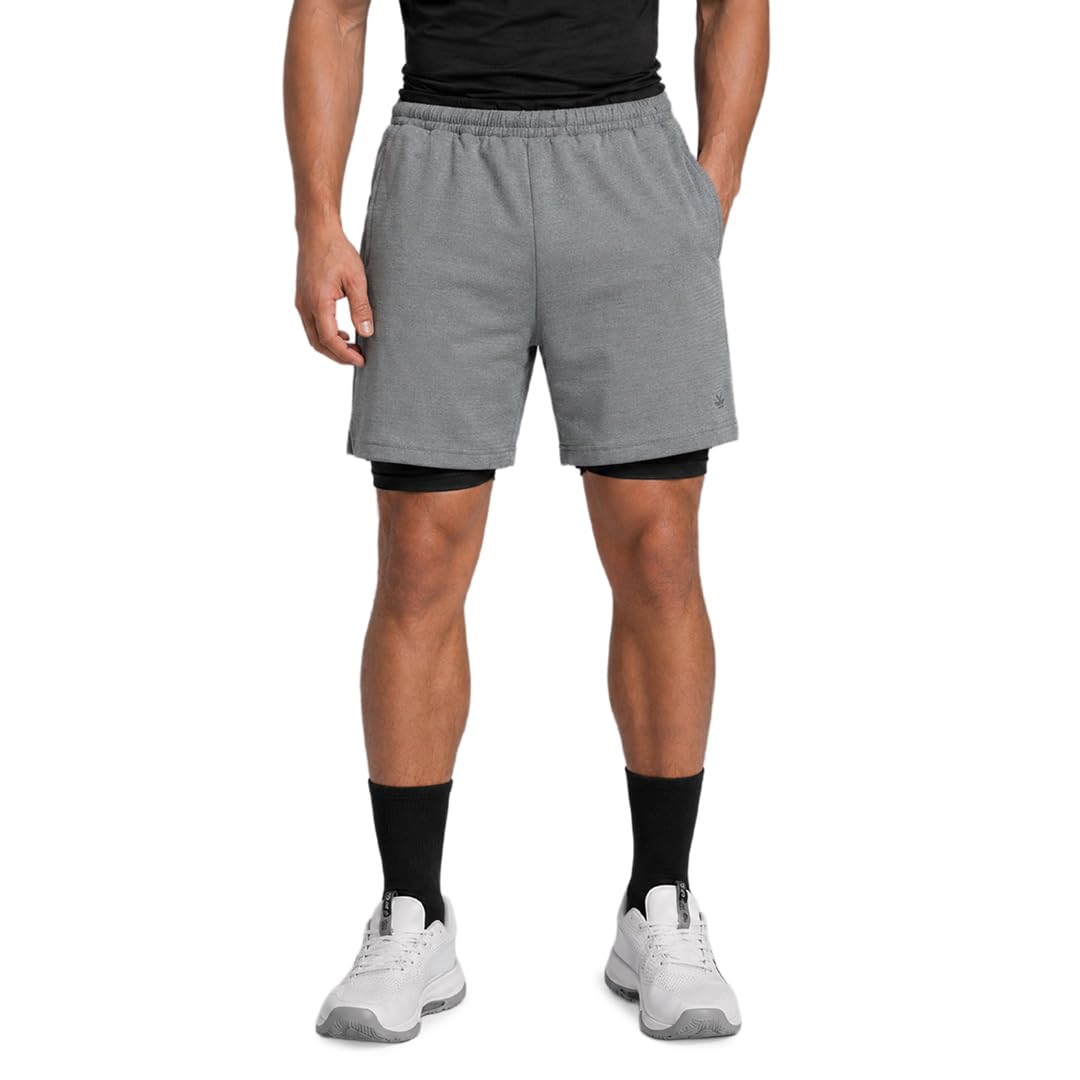 WROGN Men's Active Shorts | Cut & Sew Panel Detail with Built-in Inner | Regular Fit-picture-10