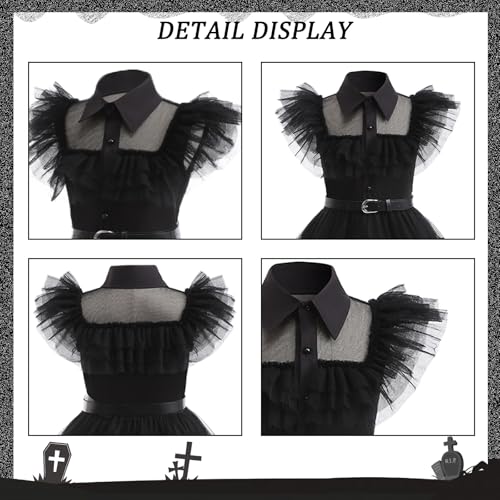 Vestido negro para niña disfraz Halloween miniatura 4