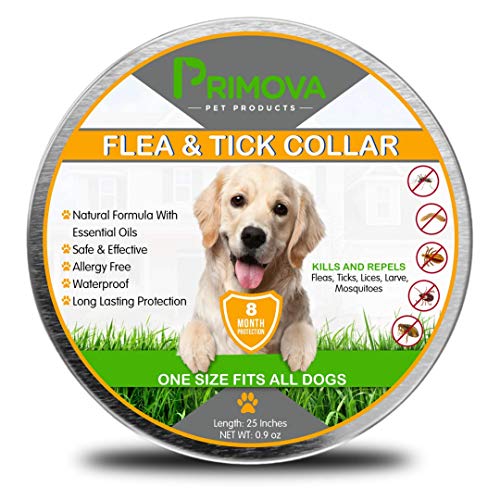 Primova - Flea and Tick Collar for Dogs - Enhanced with Natural Essential