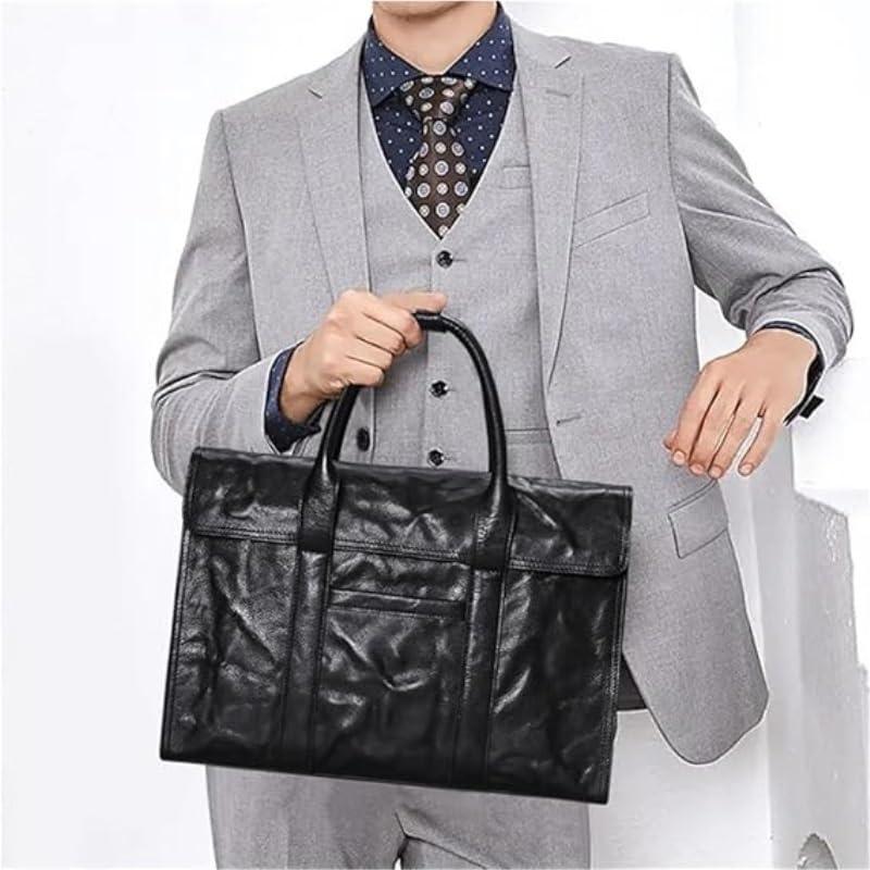 Nordic Men's Handbags, Hand-grained Men's Bags, Cowhide Large Capacity Briefcases for Office Commute2