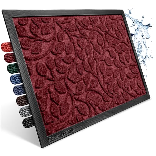 Bodenständig® Fußmatte außen und innen [robust] - Saubere Schuhe Dank geriffelter Oberseite - Perfekte Größe 40x60cm Rot - Fussmatte aussen Türmatte Haustür fussabstreifer innen Bereich