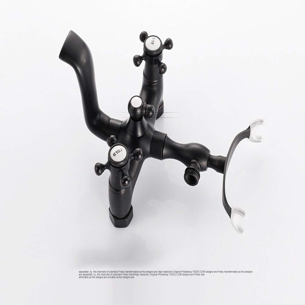 Elegante juego de grifos de cocina de bronce negro con porcelana azul antigua, elegante accesorio de baño con cabezales de ducha fijos, fácil instalación y diseño moderno para mejorar el hogar
