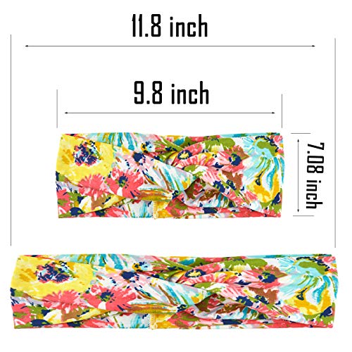 Image of DRESHOW 8 Pack Headbands for Women Yoga Knotted Headbands Elastic Criss Cross Hair Accessories Sports Head Wrap Non Slip
