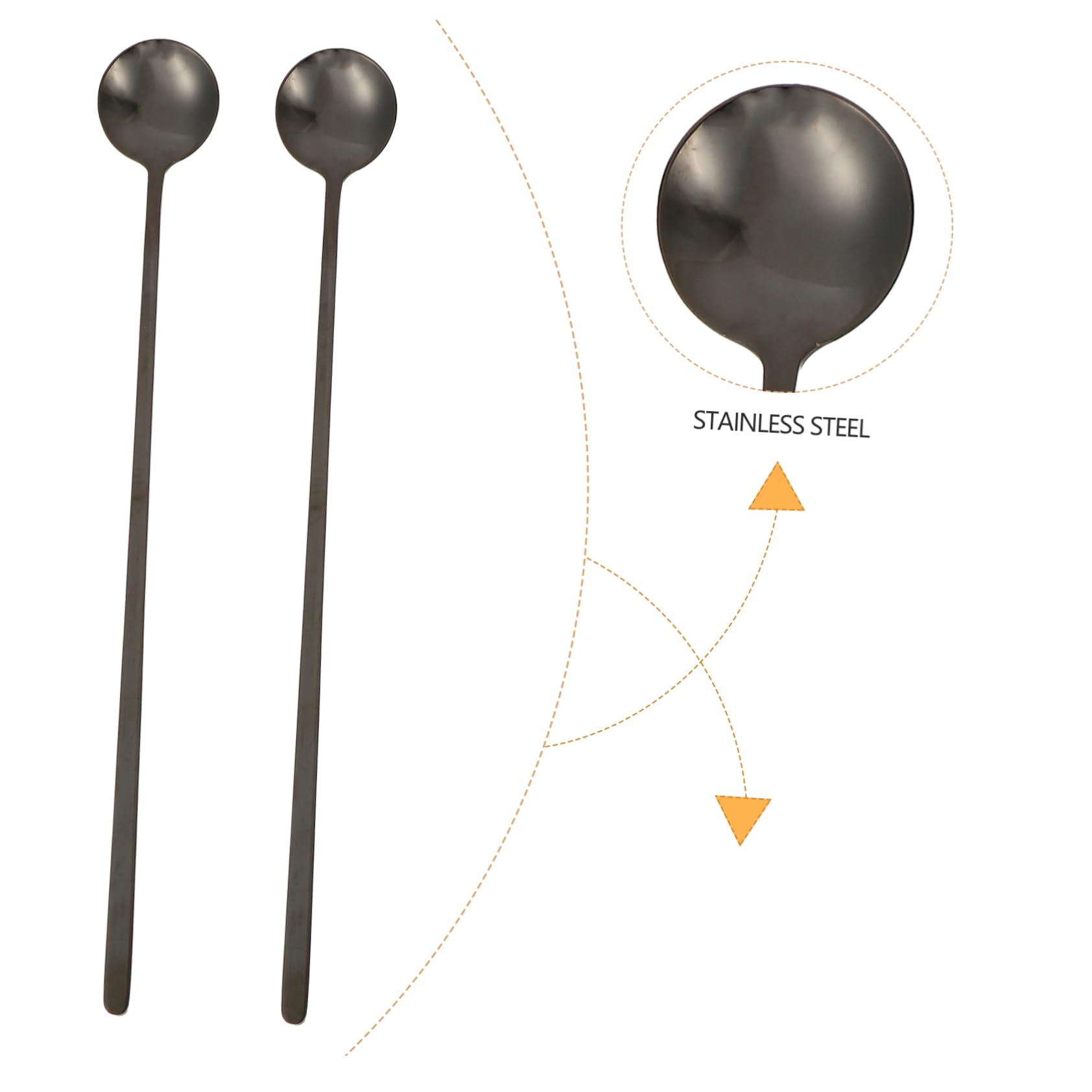 BEBEMOKO 2sets Coffee Spoon Clip Adorable Coffee Spoons Stainless Steel Stirring 2pcs*2