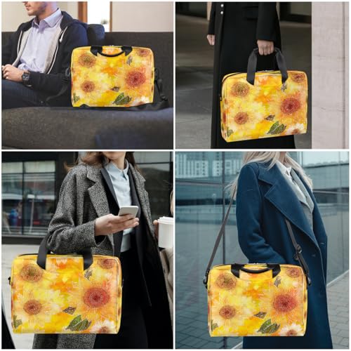 Bolso para laptop 15.6 pulgadas con patrón girasoles miniatura 2