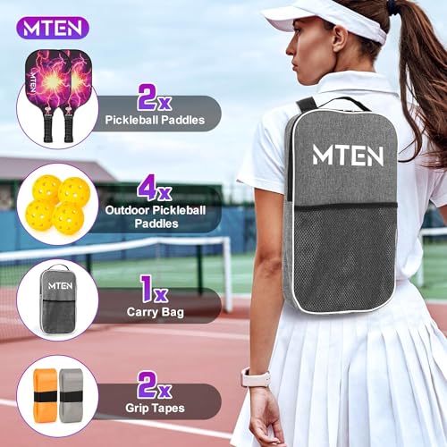Image of MTEN Pickleball Paddles Set of 2 /4 /1, USAPA Approved Fiberglass Rackets