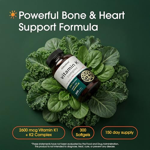 NatureBell Vitamin K Complex 2,600mcg, 300 Softgels - Image 2