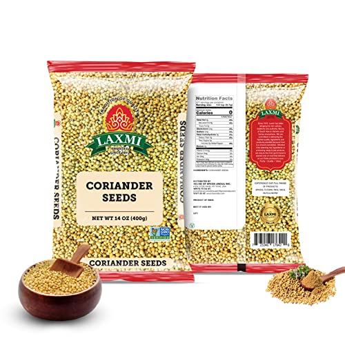 Laxmi Coriander Seeds, Whole 400Gms (14Oz) | Pure, Premium Quality And High Value Coriander | Natural Coriander Seeds | Non-Gmo Certified | #TOP21