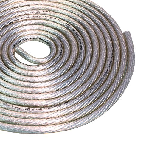 Conext Link 25 FT 2 AWG GA Full Gauge Battery Power Cable Ground Wire Clear Silver OFC Copper Conext Link 25 FT 2 AWG GA Full Gauge Battery Power Cable Ground Wire Clear Silver OFC Copper