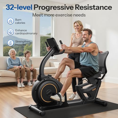Niceday Recumbent Exercise Bike, Recumbent Bike for Home, Recumbent Stationary Bike 400LBS Weight Capacity, Magnetic Recumbent Bike with Smart APP, LCD Monitor, Heart Rate Handle - Image 3