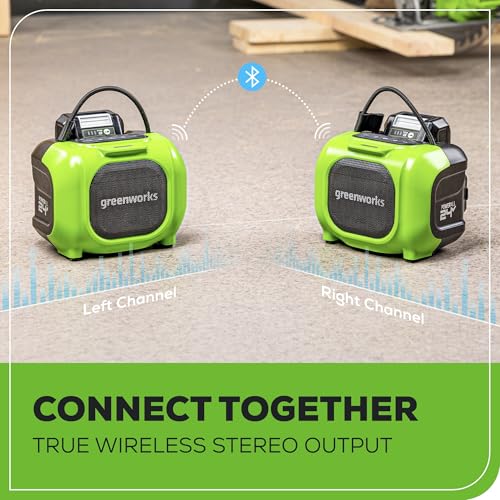 Greenworks 24V Bluetooth Speaker Kit, 2.0 Ah Battery and Charger - image 8