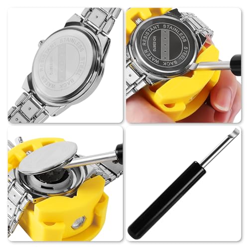 Botober BOTOBER-3 4 Pcs Professional Watch Back Removal Tool,Pry Watch Back Case Opener,Watch Battery Replacement Set thumb #3