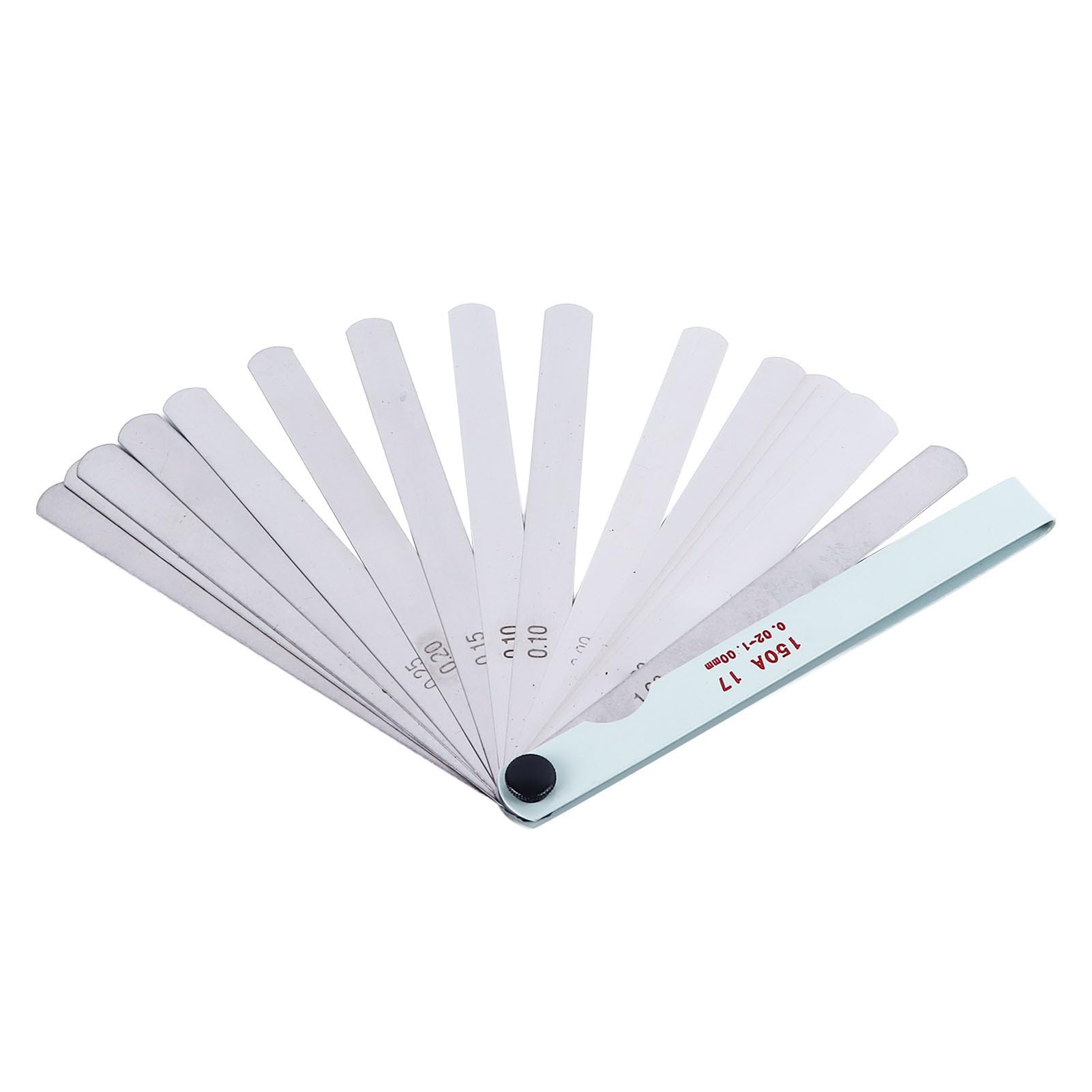 Metric Feeler Gauges, Stainless Steel Feeler Gauges 0.02 to 1.0mm 17 Blade Feeler Gauges for Measuring Gap Width and Thickness