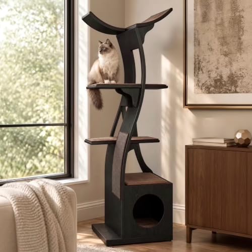 Refined Feline Lotus Cat Tower