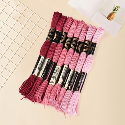 Image of 8 Skeins 70 Yards 6 Ply Cross Stitch Floss Colorful Gradient Polyester Embroidery Threads Variegated Friendship Bracelet String Yarn Bulk for Sewing Making Jewelry Needlecraft Knitting DIY