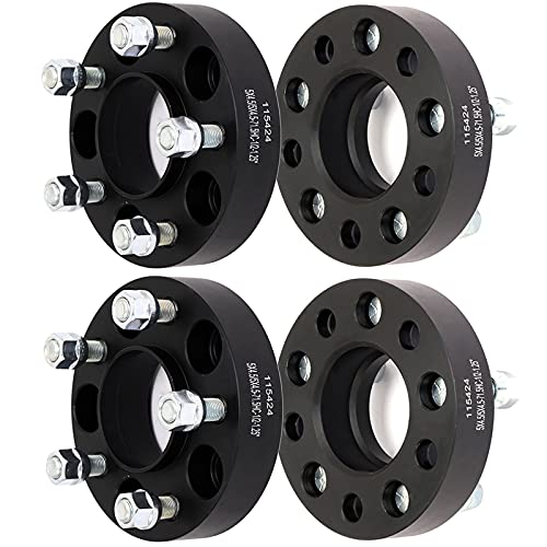 ECCPP 4X 5x4.5 | 1.25" Thick | Black Full Hub Centric Heavy Duty Forged Aluminum Billet Wheel Spacers for Jeep Wrangler Jk Sahara Rubicon Sport