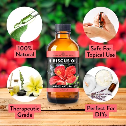 Image of Hibiscus Oil Premium Cold Pressed Carrier Oil (1 oz.) | for Skin, Face, Body, Hair Revitalization |