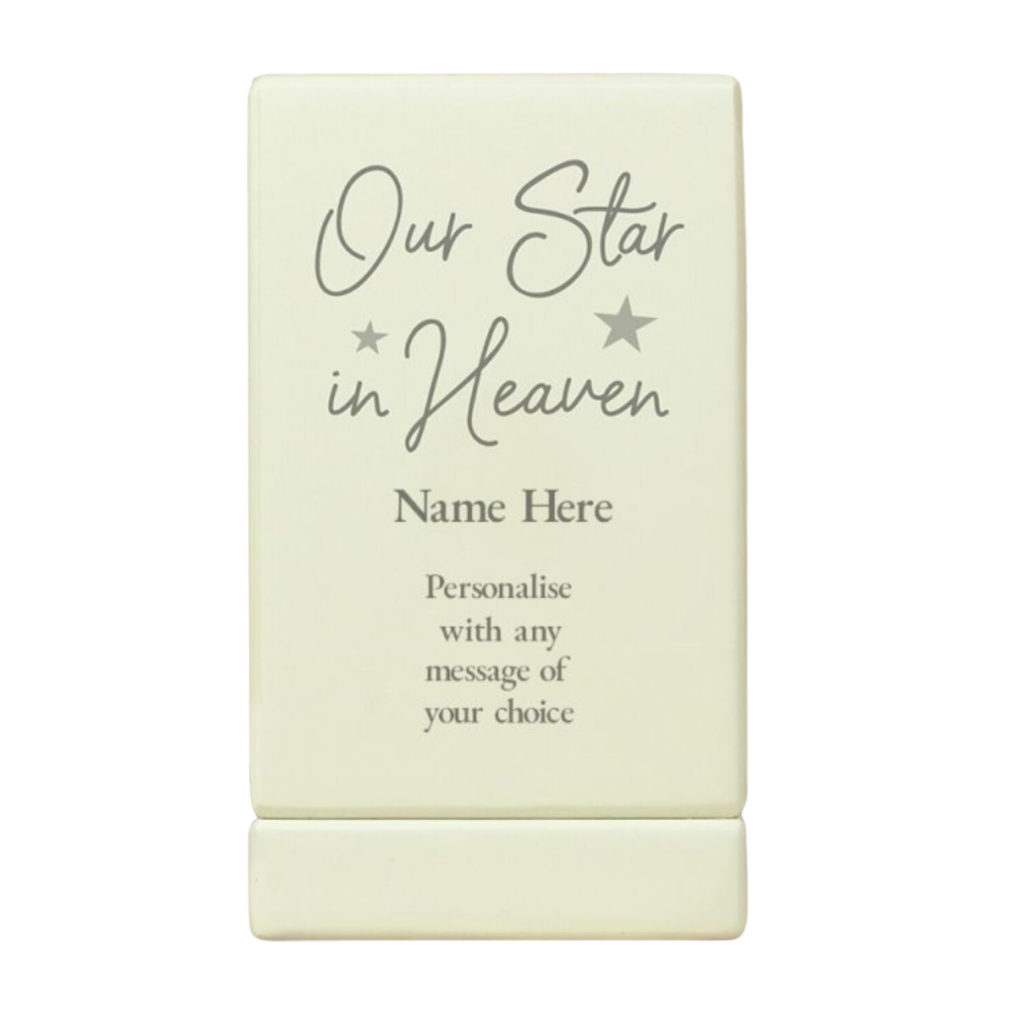 Caleli Gifts White Personalised Our Star In Heaven Small Wooden Urn