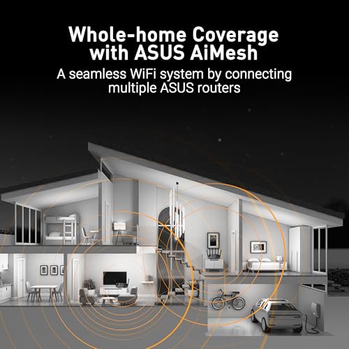 Image of ASUS TUF Gaming BE6500 WiFi 7 Router - Dual-Band, Up to 6.5 Gbps Wireless, Game Accelerator, Multi-Link Operation (MLO), (x4) 2.5GbE Ports, Mesh + VPN Compatible, & Subscription-Free Network Security