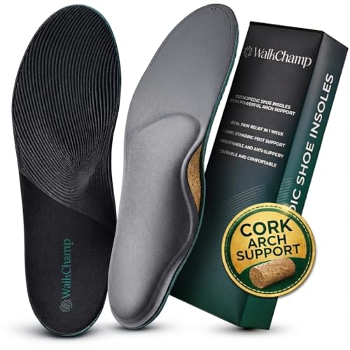 High Arch Support Inserts for Men & Women – Heavy Duty Insoles for Flat Feet, Orthotics for Plantar Fasciitis, Work Boots, Standing All Day & Heel Pain Relief M - Men 10/Women 11