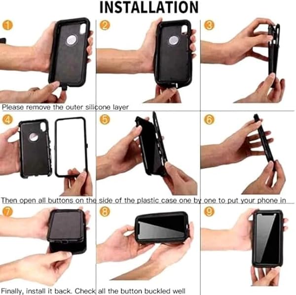 Black Defender Case Compatible with Samsung S23, Screenless, Durable Phone Case with Port Protection – Includes Holster Clip Kickstand Shockproof/Drop Military-Grade Protective Phone Case by Mobile Xcessories - Image 6