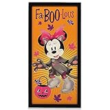 Disney Minnie Mouse Fa Boo Lous Décoration murale encadrée en bois – Grande décoration d'Halloween Minnie Mouse pour la maison