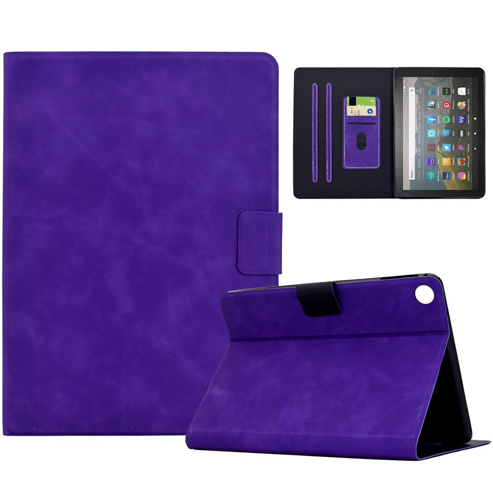 Étui rabat magnétique Samsung Galaxy Tab A9 Plus finition cuir couleur violet