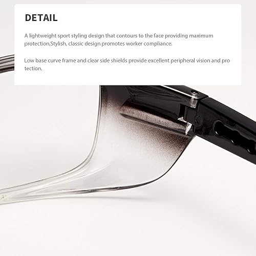 Miniatura 60 de Gafas de seguridad con certificación ANSI Z87.1, gafas protectoras antivaho e inastillables, gafas de seguridad ligeras para construcción, Negro