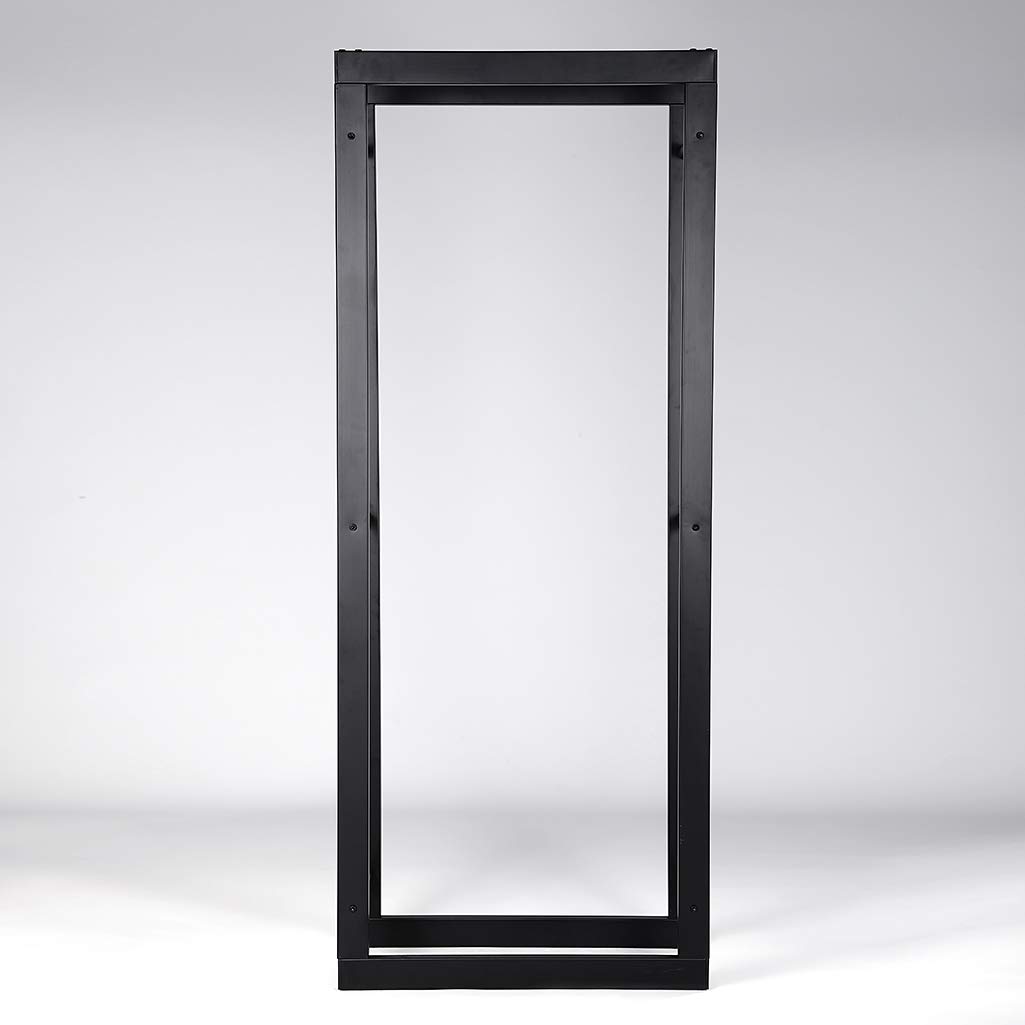 Loywe Estantería de metal para leña de chimenea, para interior y exterior, color negro