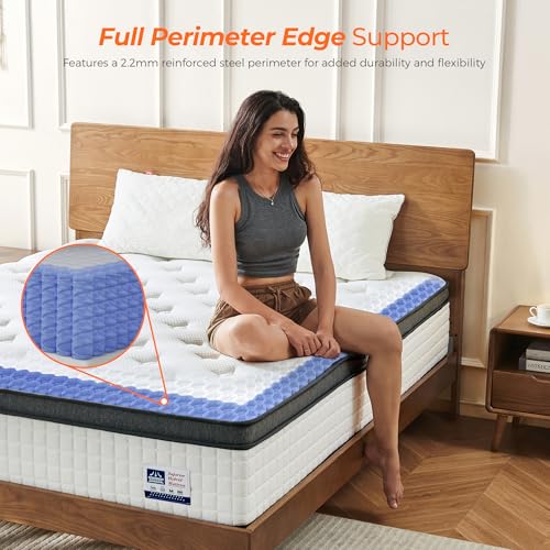 Image of 12 Inch Full Mattress, Medium Firm Full Size Hybrid Mattress with Pocket Springs for Breathability, Pressure Relief, Motion Isolation, Pro Coil Edge Support, CertiPUR-US Certified