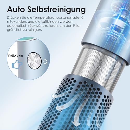 YASHE Ionen Haartrockner, 110.000 U/min Hochgeschwindigkeits-Bürstenloser Motor, Leises Schnelles Trocknen 22m/s, 1600W Föhn mit Diffusor… – Ansicht 4