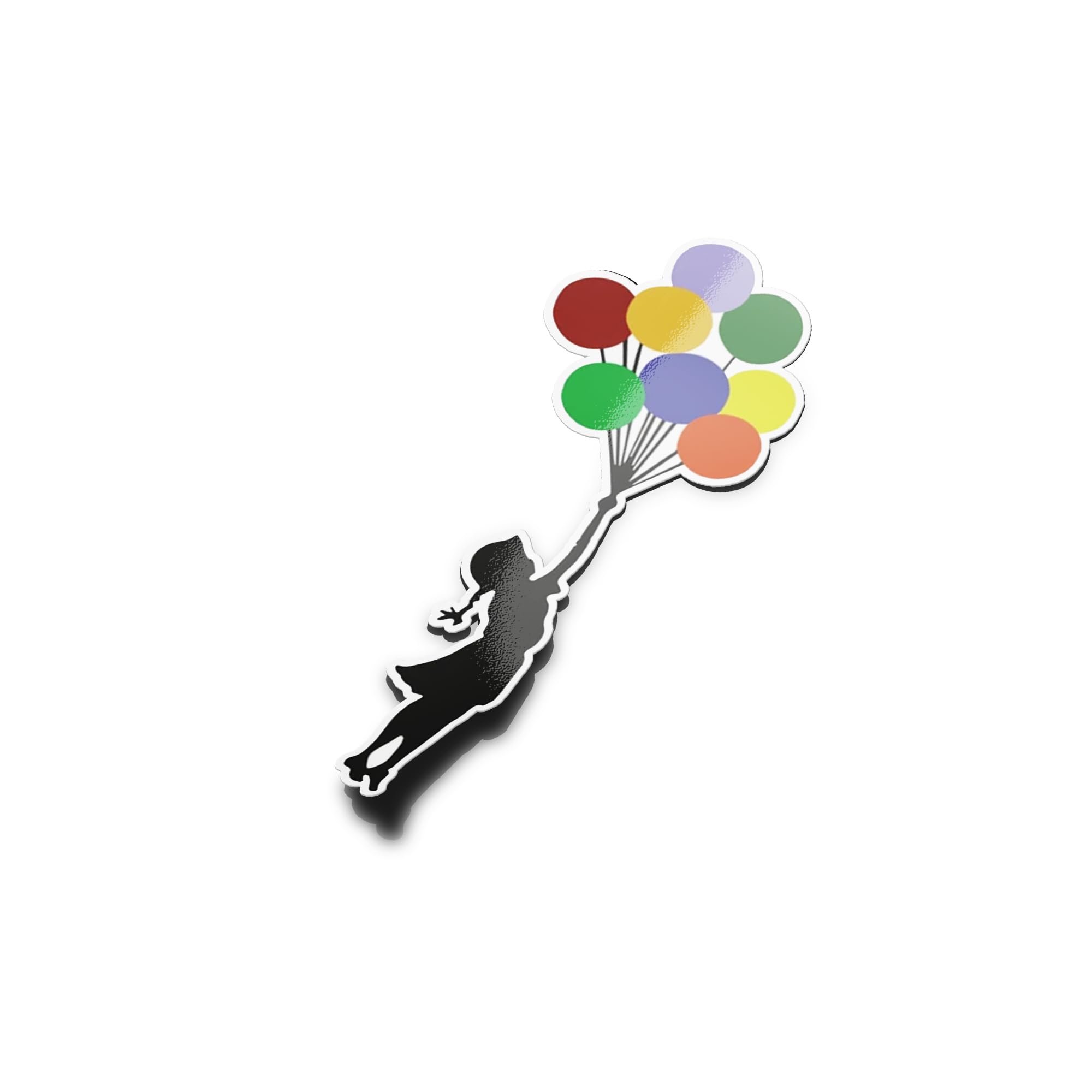 Pack of Stickers Banksy Graffiti Street Art Girl Child Balloons Colours Fly Love Freedom (9 x 4 cm) Vinyl Water & UV Resistant