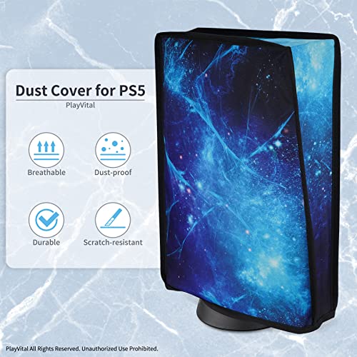 Image of PlayVital Dust Cover for ps5, Soft Neat Lining Dust Guard for ps5 Console, Anti Scratch Waterproof Cover Sleeve for ps5 Console Digital Edition & Disc Edition - Blue Nebula