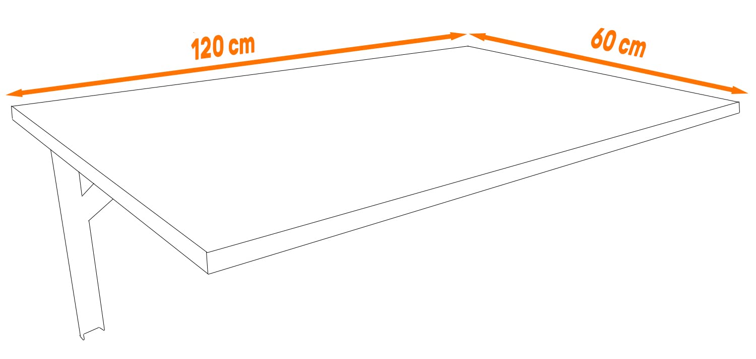 AKKE Table Pliante Murale 120 cm x 60 cm pour Cuisine Petit Bureau Petit Espace Enfant Bureaux Meubles Table à Manger Pliable Rabattable