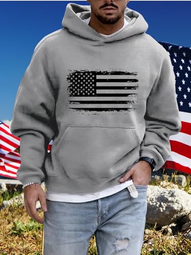ZOCAVIA Western USA Flag Camouflage Hoodies for Men Fall Graphic Hooded Sweatshirts Vintage Cowboy Pullover Tops with Pocket3