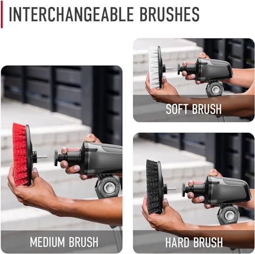 Image of Hoover ONEPWR Telescoping Cordless Scrubber, Water Resistant, with 4-Feet Extending Cleaning Reach, BH51000V + 3-Piece Multi-Purpose Cleaning Brush Kit, AH86400