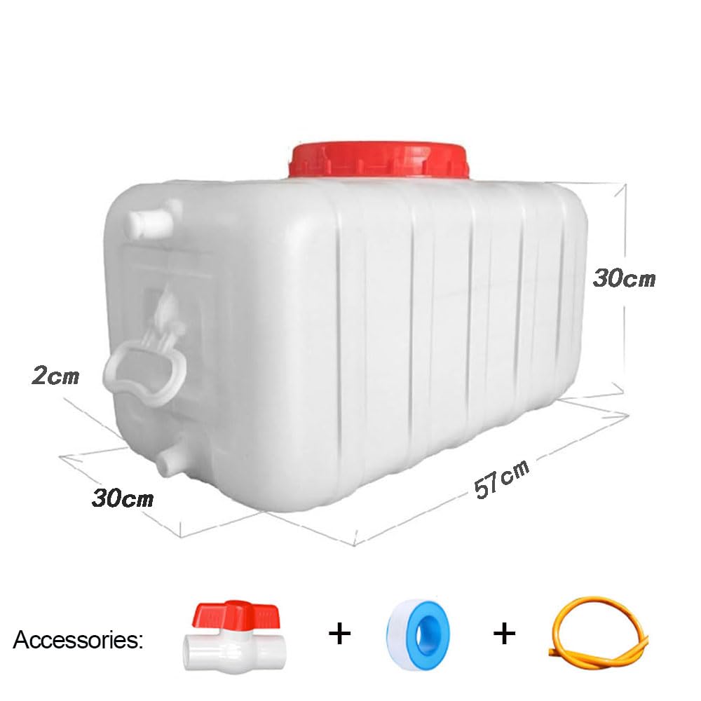 Bidón de Agua Potable contenedor de Agua Alta Capacidad depósito de Agua con Grifo de Bidón Garrafa Plástico Alimentario para Camping Emergencia (Size:50L)