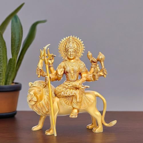 Amazon Brand - Umi Durga Brass Idol Statue Murti, Height 9 Inches