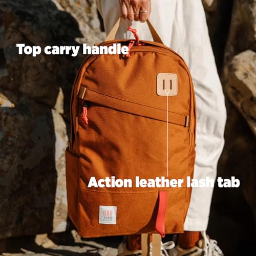 Image of Topo Designs Daypack Classic Backpack - Daily Carry Pack Designed in Denver, Functional Travel Bag, Recycled Nylon, 2 Padded Laptop Sleeves, 21L (Asphalt /Black)