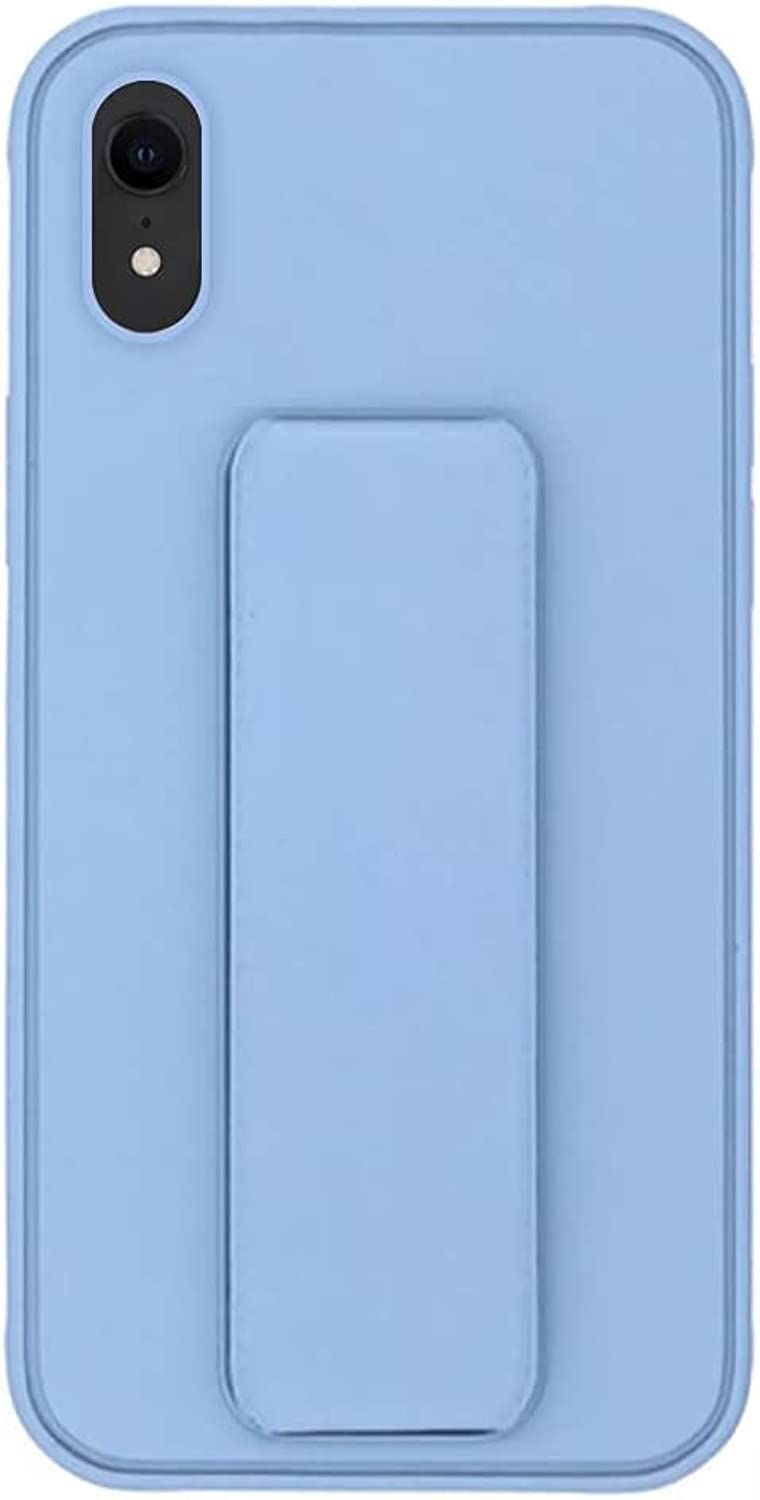 Zege iPhone XR Case with Magnetic Stand & Holder, Premium Silicone Vertical horizontal Hand Strap Grip Multi Stand, Car Mount Kickstand Case Cover (Sky Blue)