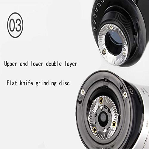 Kaffeemaschine - Mühle Elektrisch, Gewürzmühle mit Auswahl für Tassengröße und Grobheit, Edelstahlklingen, abnehmbar – Bild 4