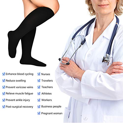 4Xl Extra Wide Calf Compression Socks For Women Men 20-32 Mmhg Knee High Plus Size #TOP1