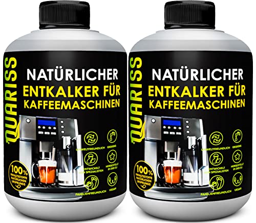 Quariss Descalcificador universal para máquinas de café, 500 ml, 100% natural, para cafeteras automáticas y máquinas de espresso, vegano, ecológico