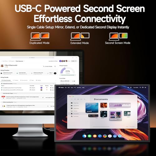 Image of 15.6 inch Portable Monitor 1080P FHD, 250 Nits Bright Screen USB-C HDMI with Kickstand & Dual Speakers, Travel Laptop Second Screen Extender for PC Phone PS5 Xbox Switch,Ultra Slim External Display