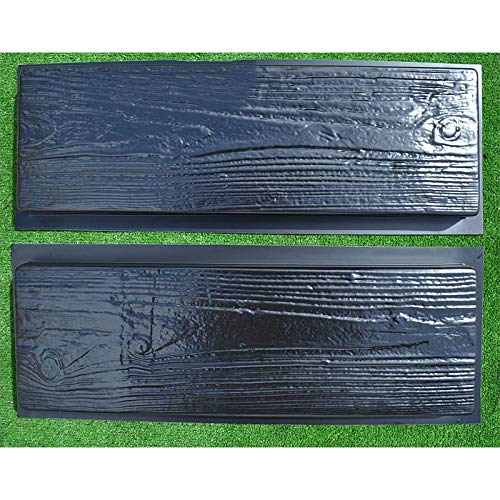 Haude 2 Moules Imitation Anciennes Planches en Bois pour Pavage Revêtement Béton Jardin Pierre de Gué Allée Patio
