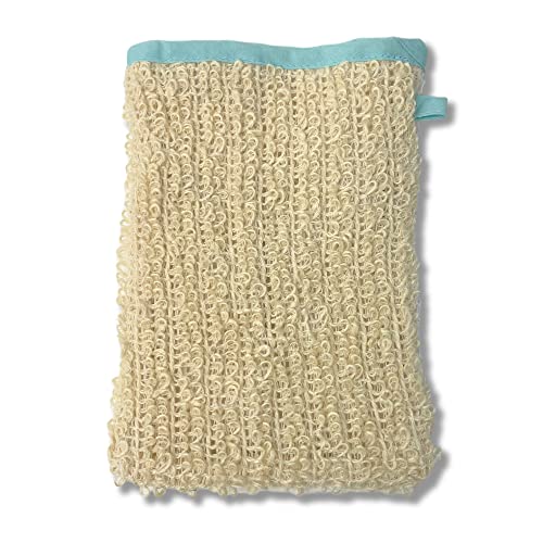 Natural Exfoliating Mitt [ Made in Japan ] 2 Textures in 1 Using Kenaf and Japanese Paper, Eco-Friendly Exfoliating Glove