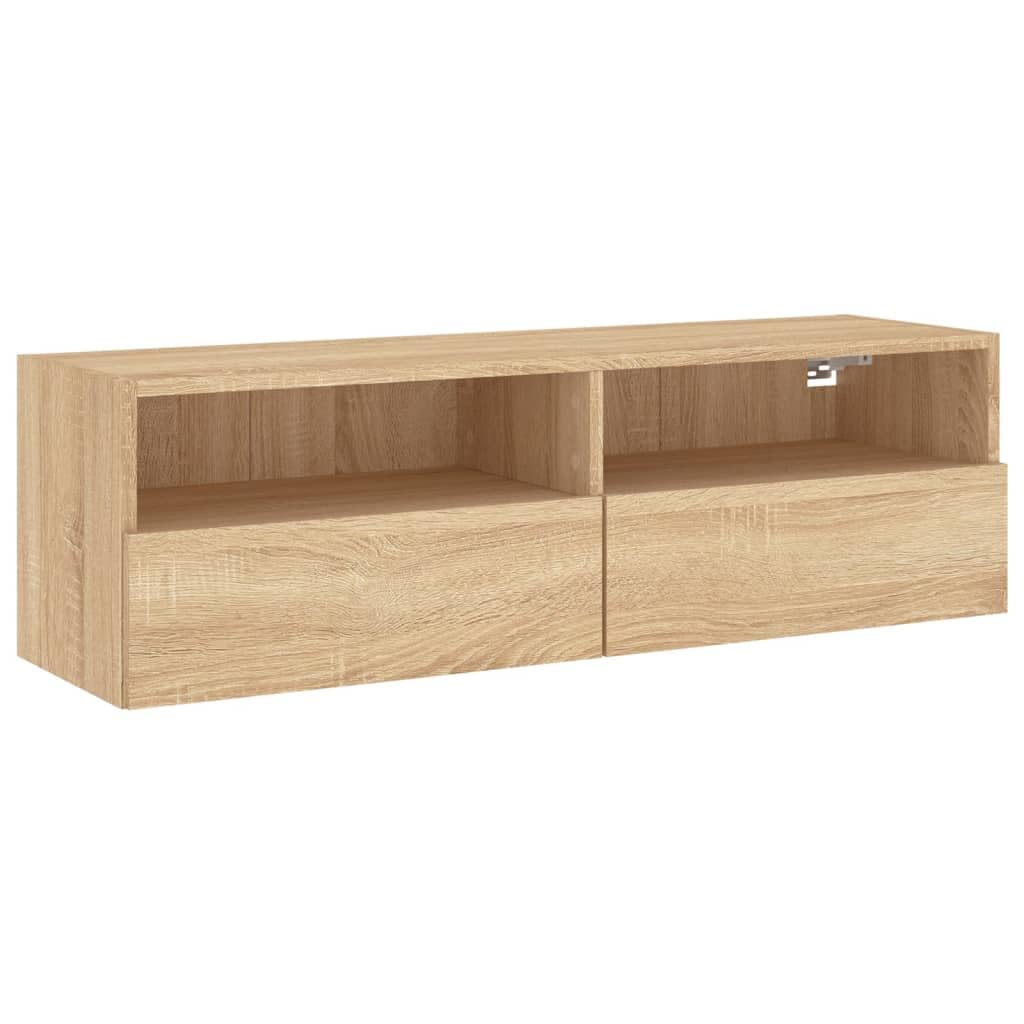 vidaXL Mueble de Pared TV, Armario Auxiliar con Almacenaje, Estantería Flotante, Mueble Colgante para Salón, Madera de Ingeniería Roble Sonoma
