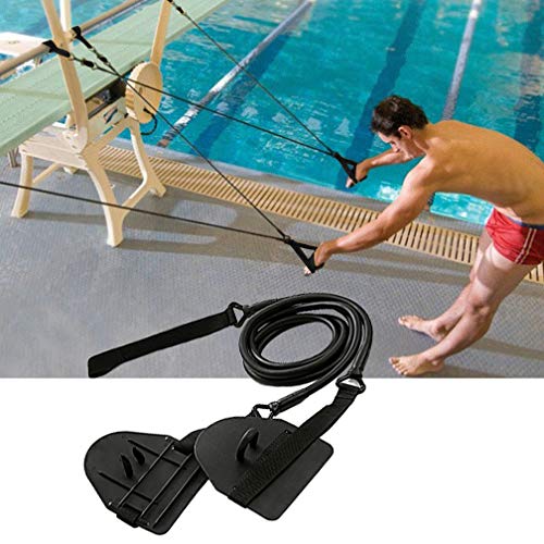 KIKIGOAL Swimming Arm Strength Trainer Swim Paddle Fins Professional Freestyle Swimming Arm Trainer Elastic Band for Swimming Training (Heavy Weight 80IBS)