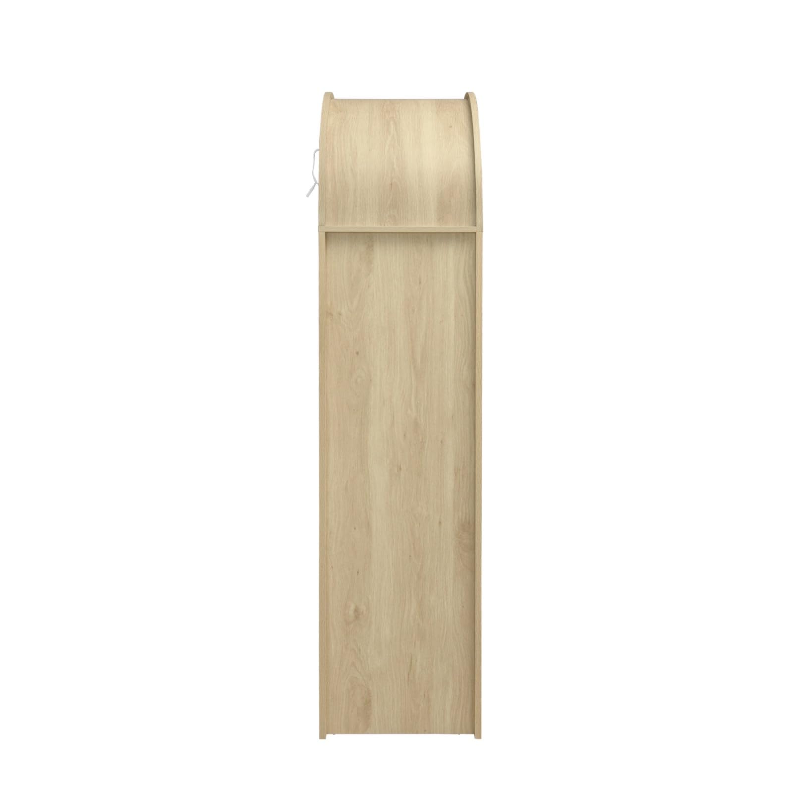 PUGSDRLY Buffet Haut Salon avec 2 Portes en rotin tressé et 2 Tiroirs,Vitrine,Buffet Salle a Manger en Forme d'arc,Meuble de Cuisine Rangement,Armoire de Rangement en Bois,79x39.5x178cm (Style-B)